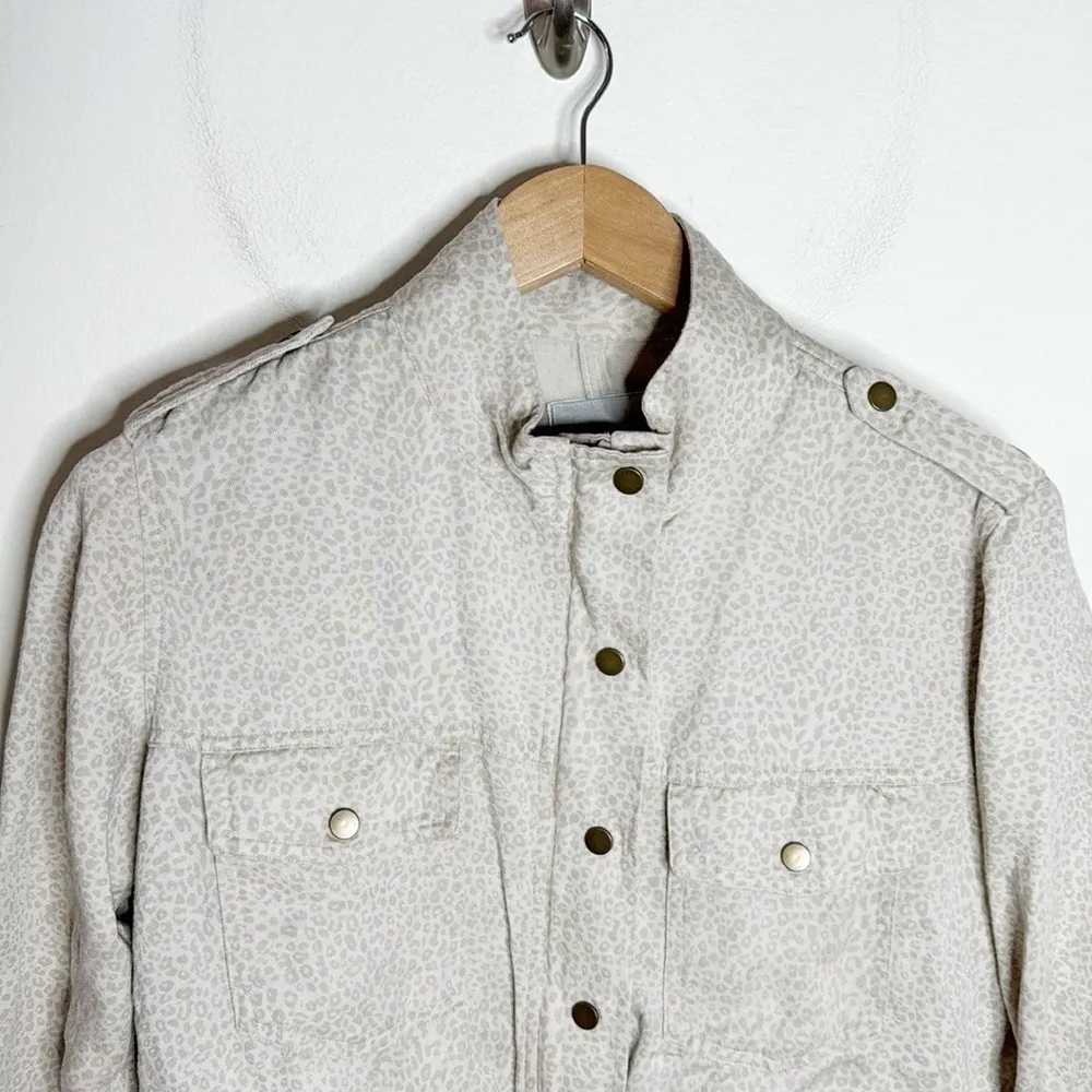 Rails Collins Linen Blend Utility Jacket White Mini Cheetah print size S - Image 4