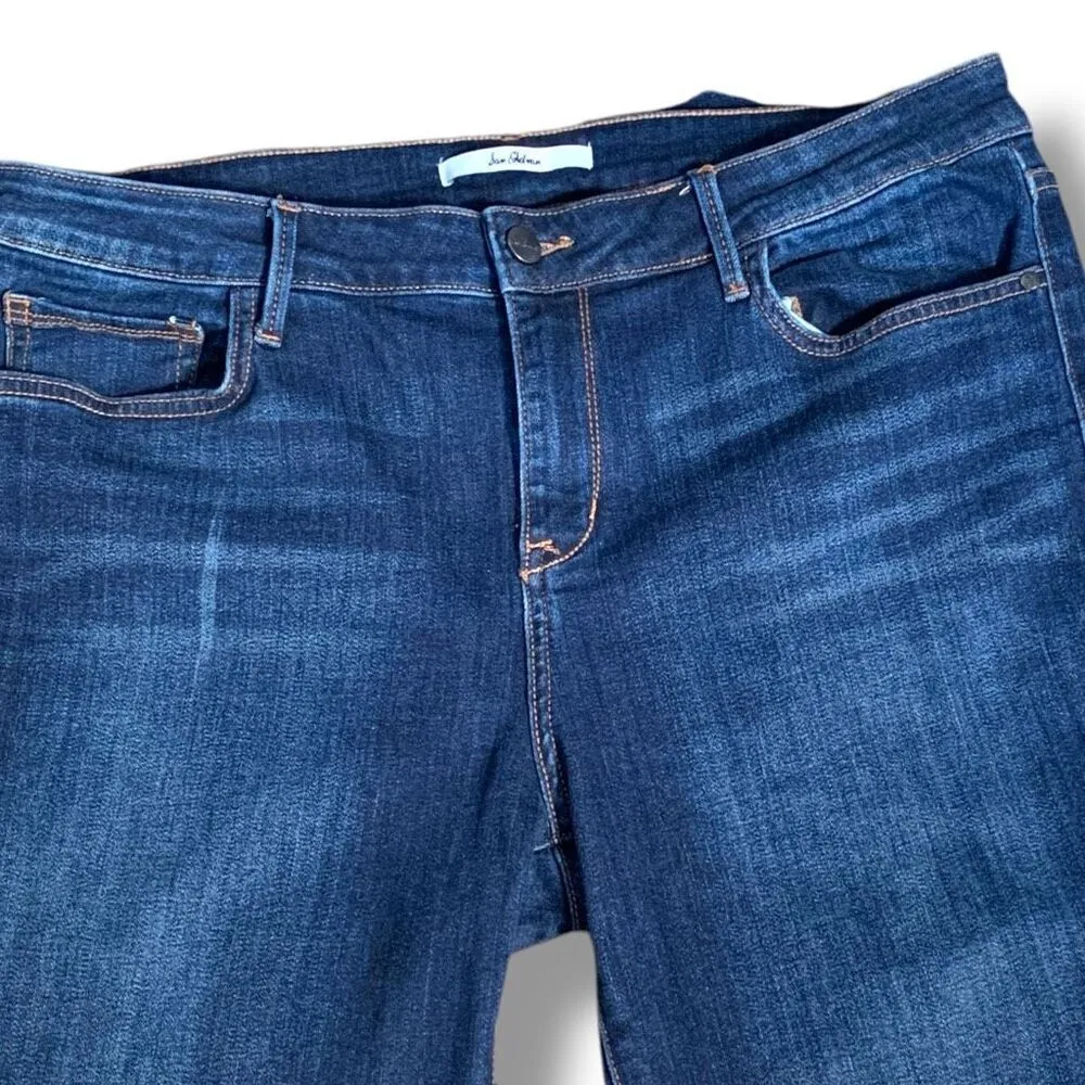 Sam Edelman The Kitten Mid Rise Skinny Ankle Jeans Medium Wash Raw Hem Slits 36 - Image 3