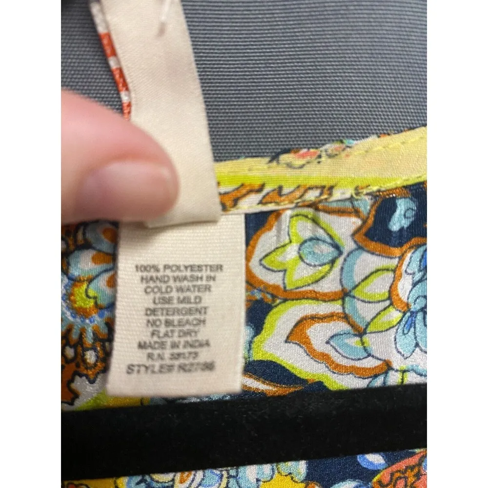 Raga Mini Wrap Dress Womens Small Multicolor Paisley Short Sleeve Hipster B35.2 - Image 4