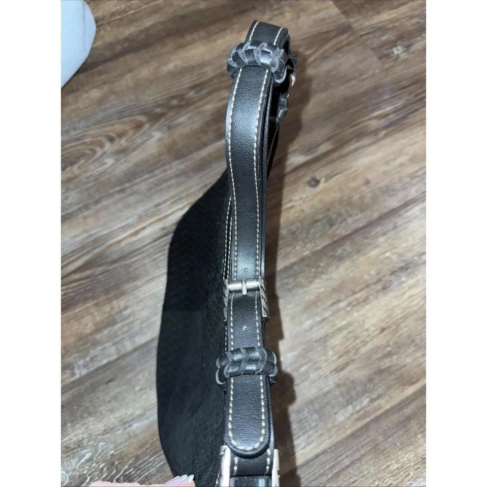 The Sak Boho Hippie Black Leather Equestrian Western Shoulder Hobo Y2K Bag - Image 11