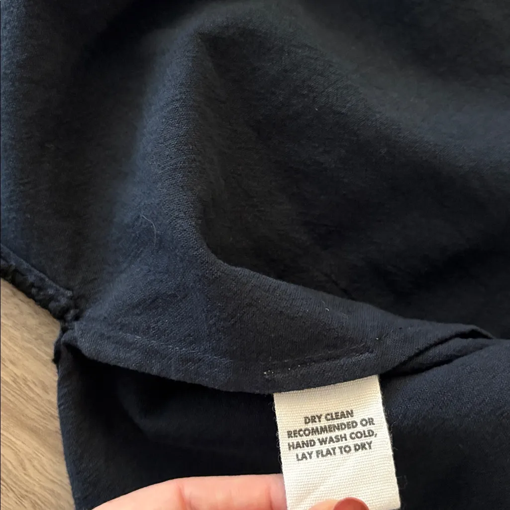 Apiece Apart Maria Mini Dress Puff Gathered Sleeves Women’s Size XS Navy Blue - Image 10