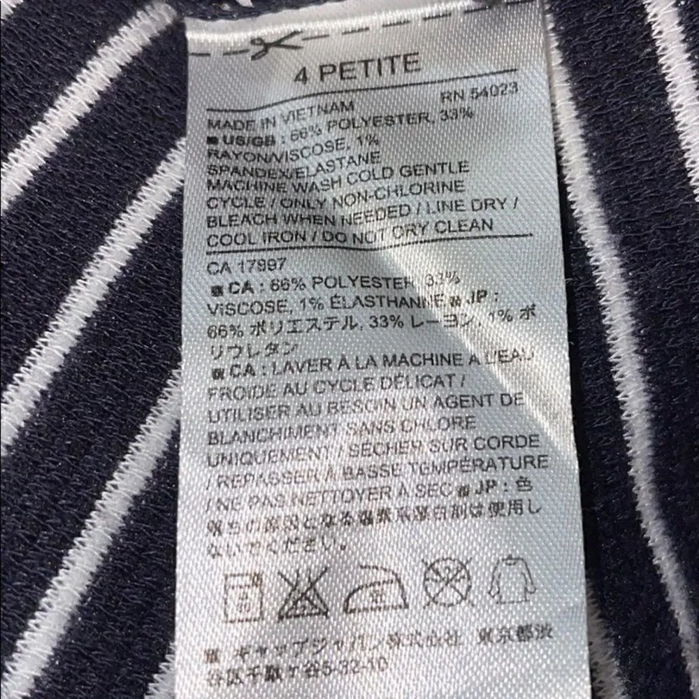 Banana Republic Navy White Stripe Pencil Skirt 4 Petite Asymmetrical Wrap Knit‎ - Image 5