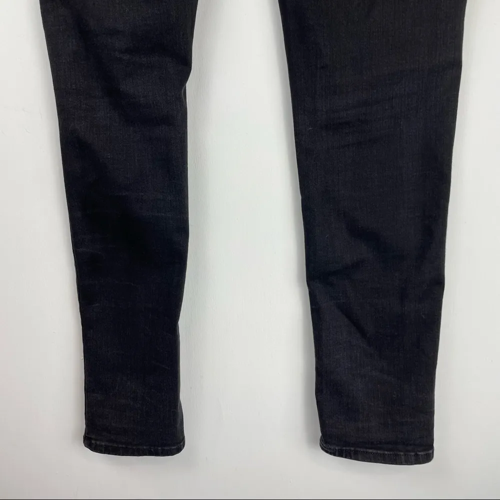 Levi’s 711 Skinny Black Denim Distressed Jeans Mid Rise Stretch Sz 32 Plus - Image 11