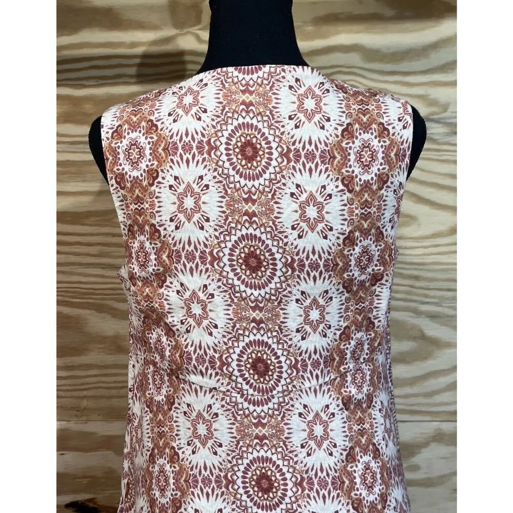 Coldwater Creek Maxi Dress Womens Size 6P Orange Linen Blend Beachy Mature - Image 9