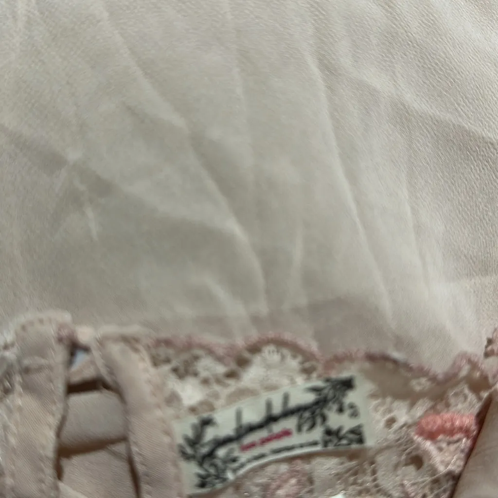 New Free People Midnight Magic Maxi Slip Dress  Pink Beaded Lace Trim - Image 7