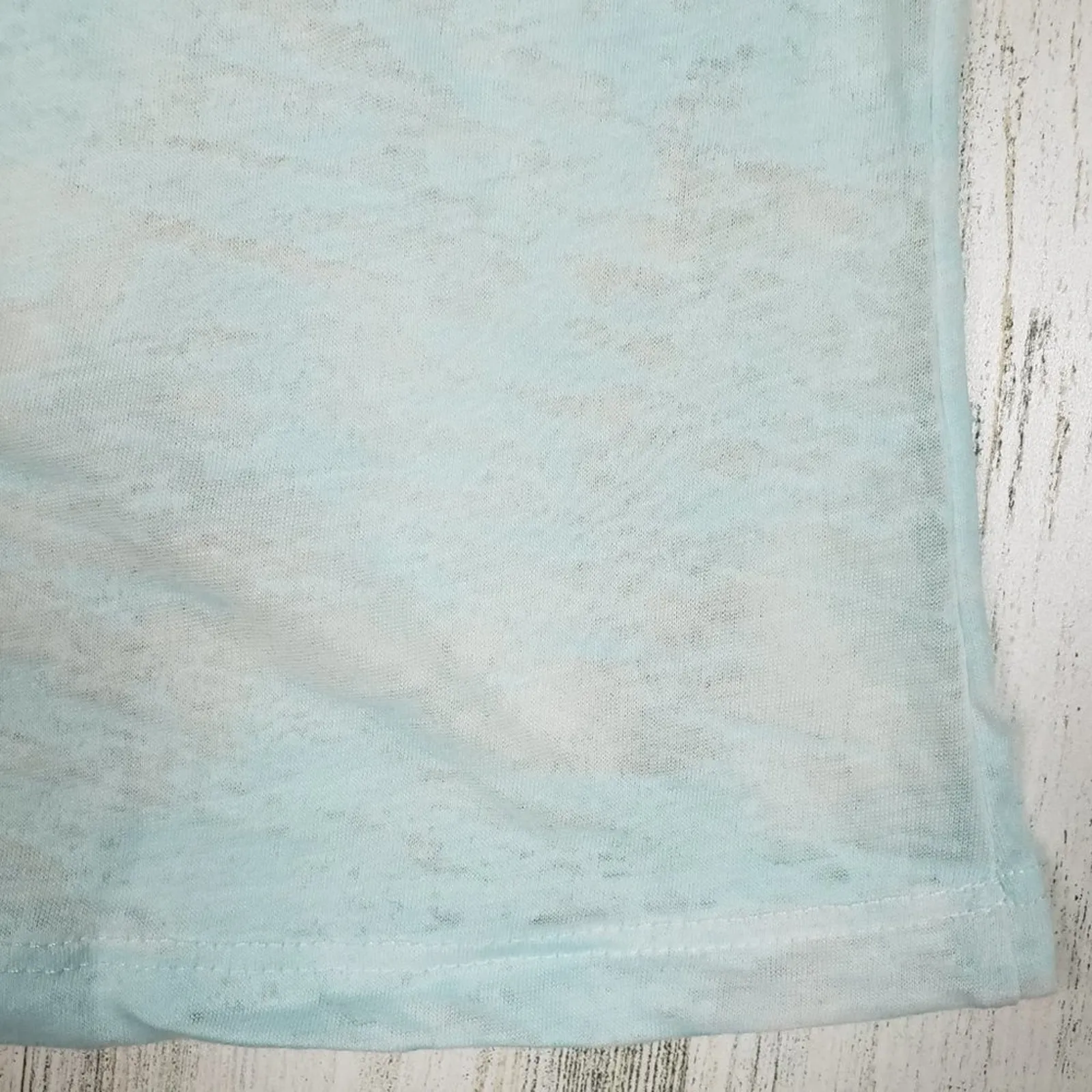 NWOT Over The Limit Apparel Turquoise Racerback Tank Top Women's Size Medium Blue - Image 9