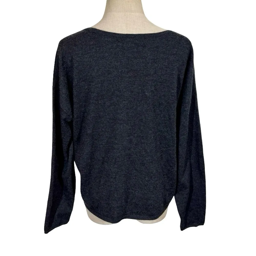 Naadam Ultra Fine Cashmere Scoop Top Cropped 100% Cashmere Sweater Charcoal Gray Size XS - Image 5