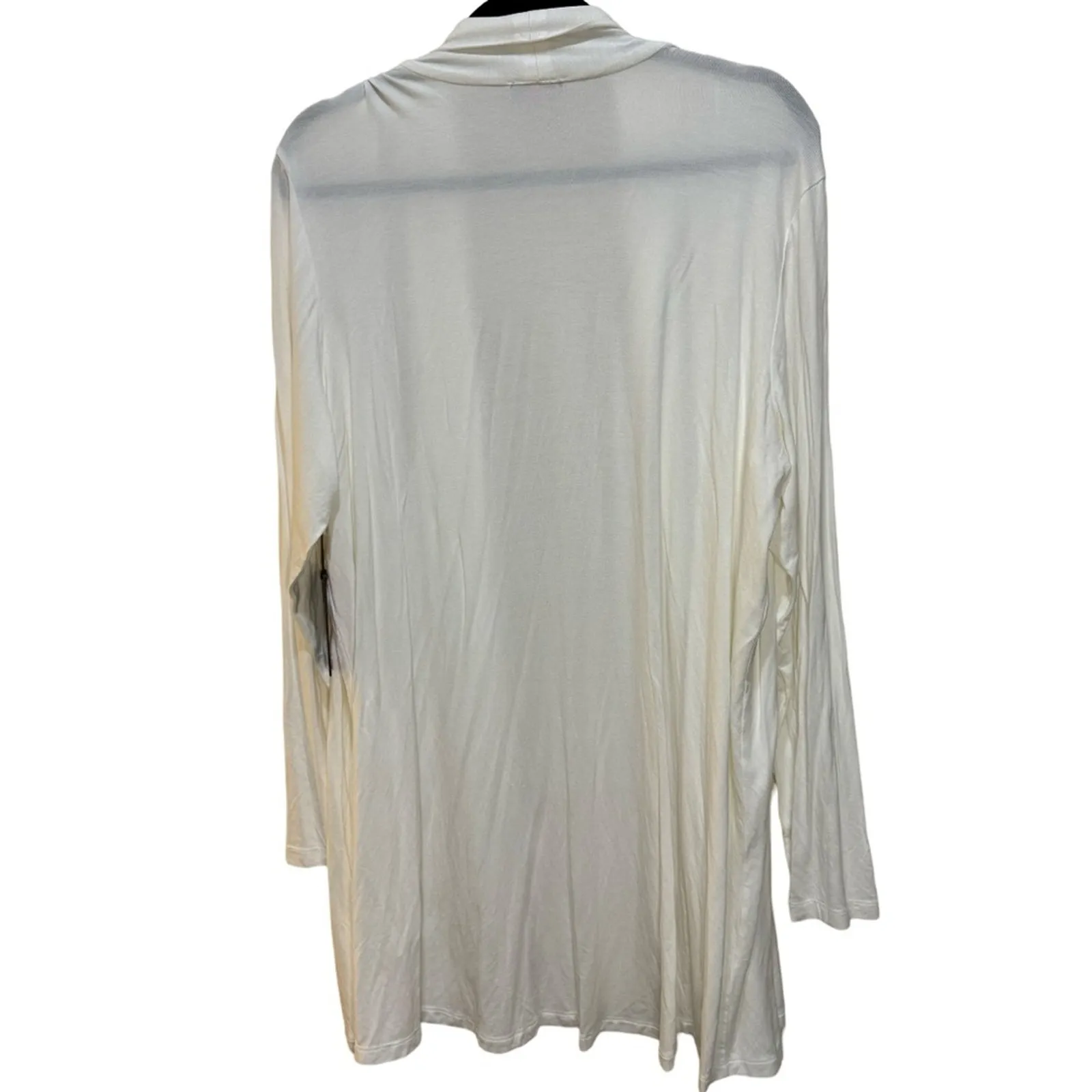 Vince Camuto Open-Front Long-Line Cardigan - Ivory Size 1X - Image 4