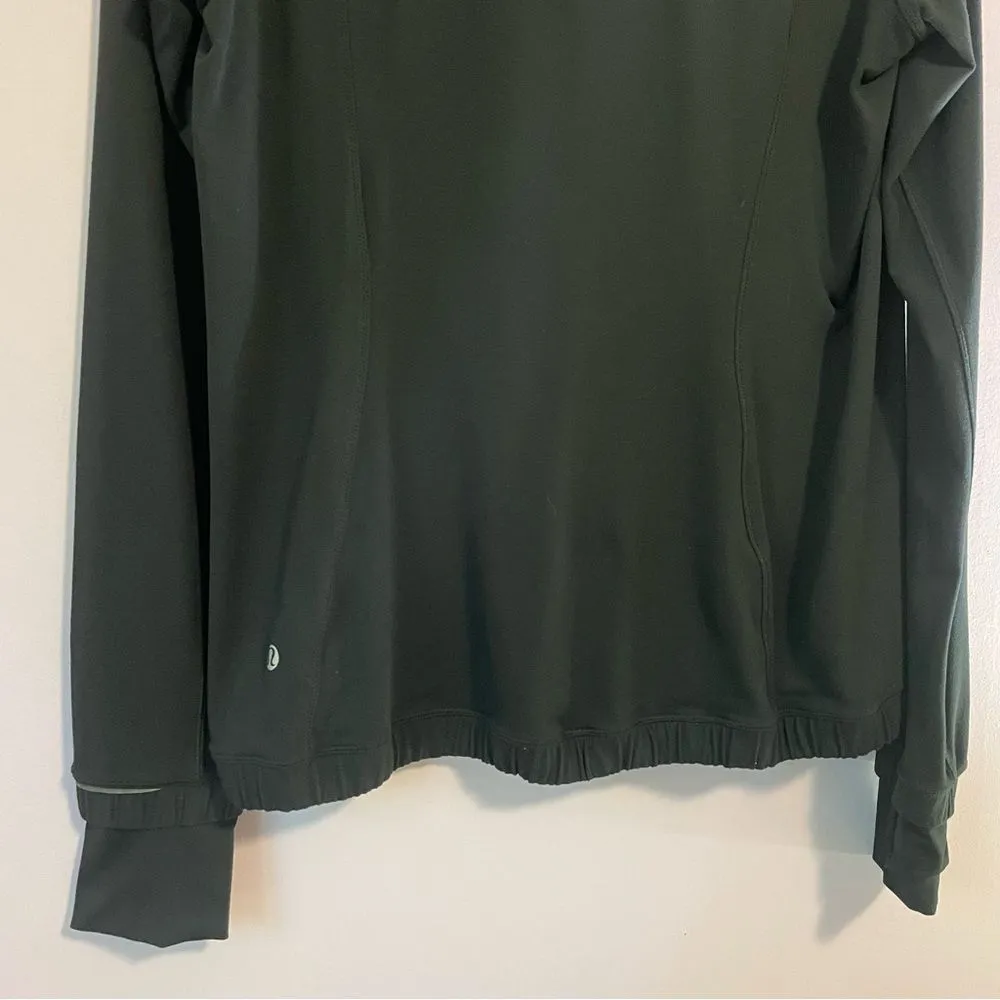 LuluLemon Athletica Running Jacket Black Quarter Zip Sweatshirt Pullover Medium - Image 8