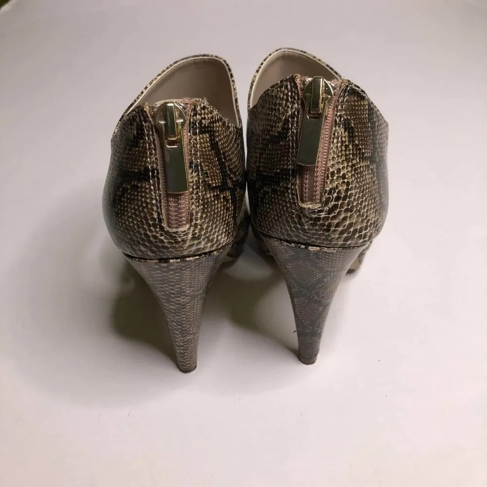 Limelight Snakeskin Open Toe Heels, Size 6 - Image 4