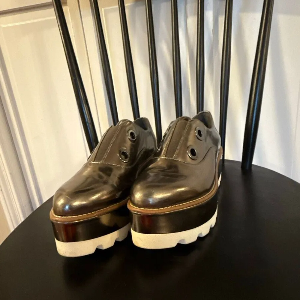 Donna Karan uri pewter metallic platform oxford size 8.5 - Image 4