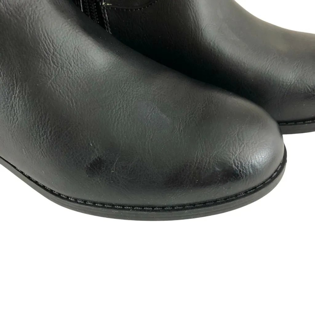 Universal Thread Womens Wendy Boots Knee High Faux Leather Zipper Black Size 7 - Image 2