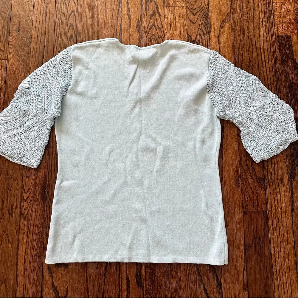 🦋 Women’s Joseph A. Crochet Sleeve Top large - Image 10