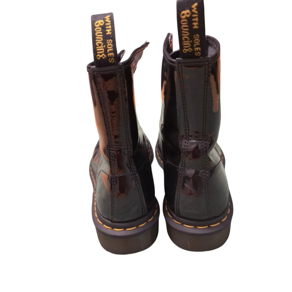 Dr Martens 1460 Patent Leather Combat Boots Black EU 41 Y2K Grunge Revival EUC - Image 8