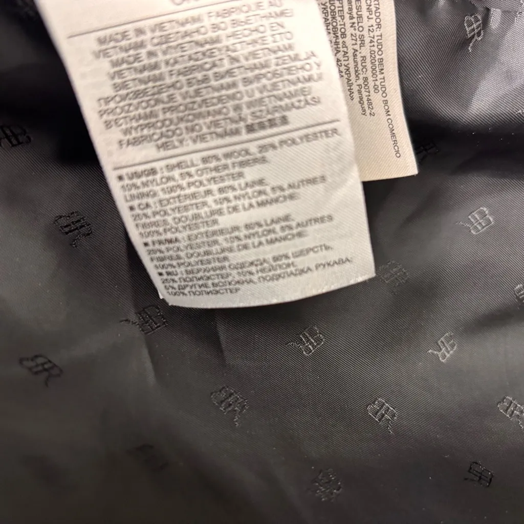 Banana Republic black wool blend duffle coat or jacket womens Small - Image 6