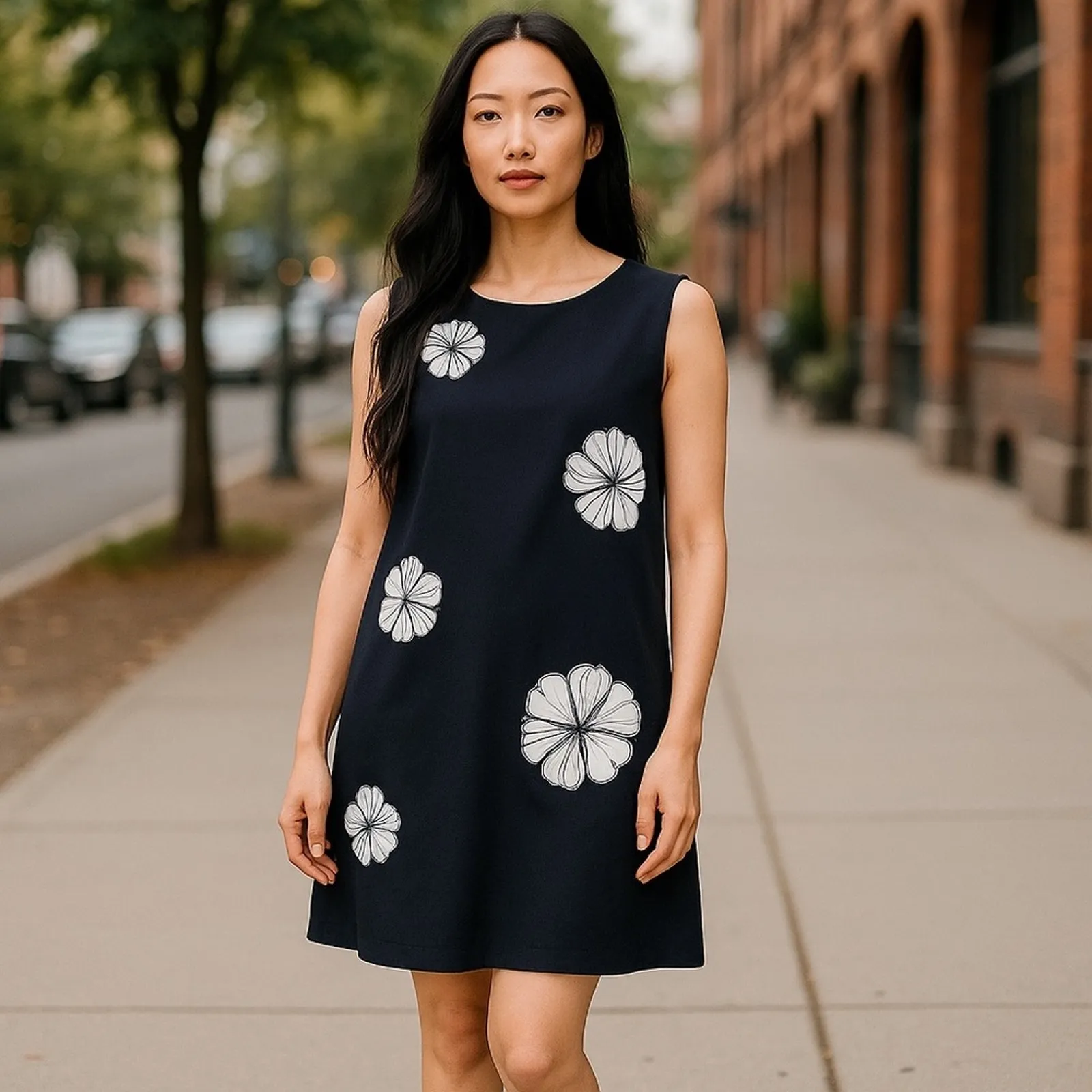 Nina Leonard Floral Cutout Sleeveless Linen Blend Midi Dress Size 10 NWT - Image 14