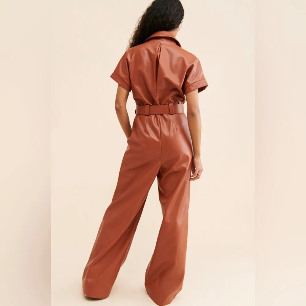 Hutch Vegan Leather Jumpsuit - Image 2