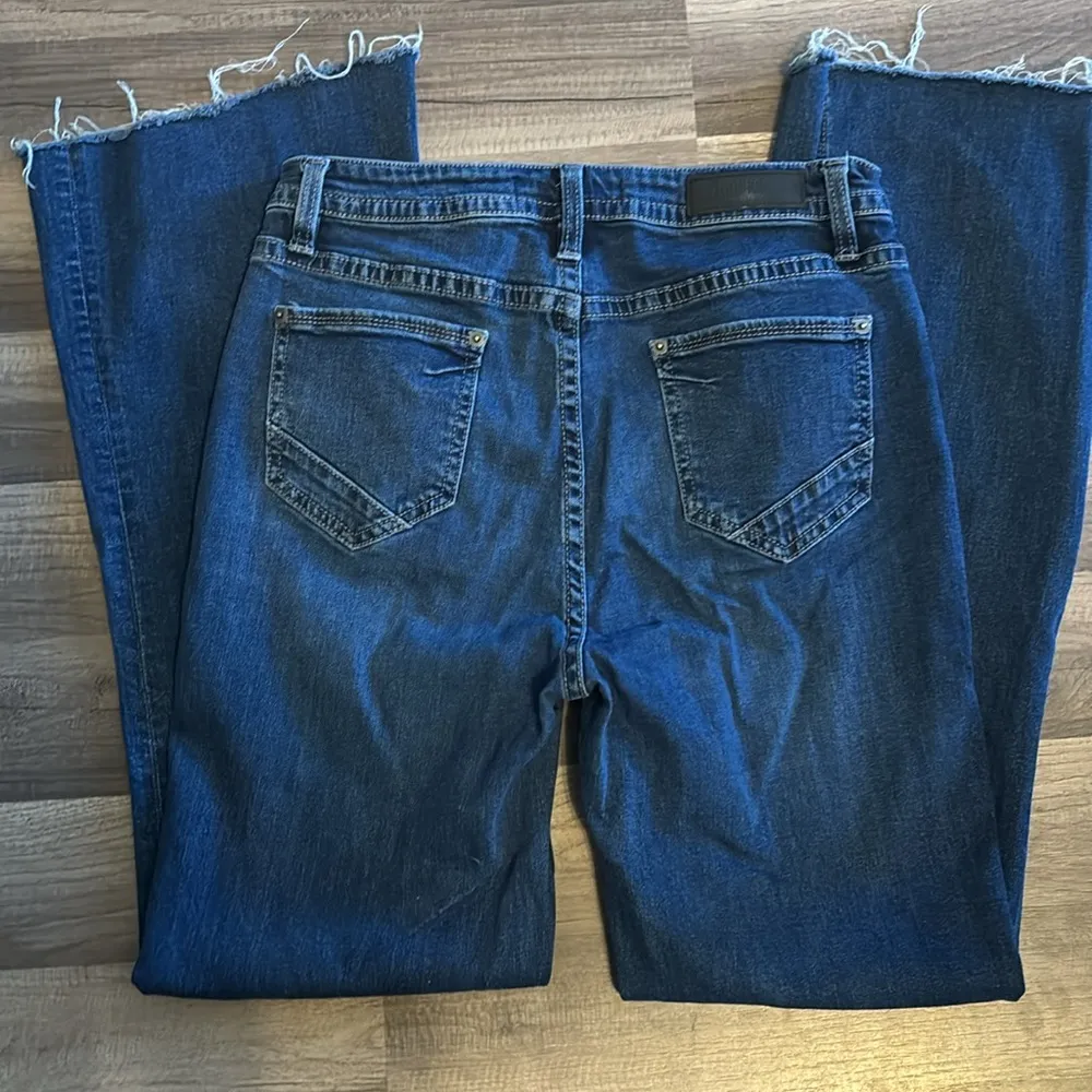 Rock and Roll Denim Jeans Button Front Raw Hem size 30 - Image 3