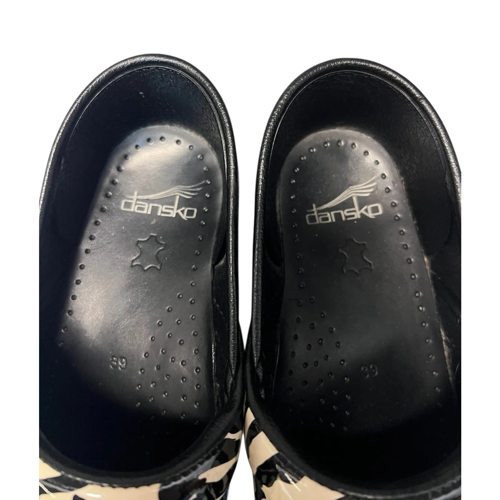 Dansko Professional Leather Clogs Black White Zebra Print 39 (8.5-9) - Image 6