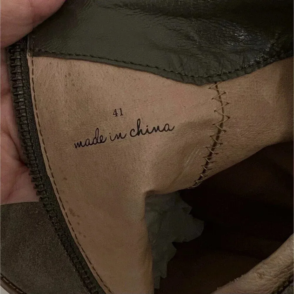 Joie Dalton Suede Leather Side Zip Block High Heel Boot Tan Booties Size 11 US - Image 12