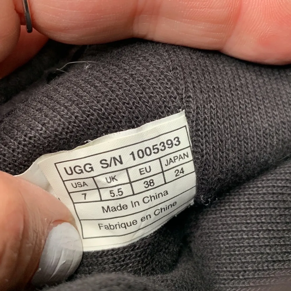 UGG Lyla Classic Leather Knit Sequin Black / Gold Women's Boots S-046 Size 7 - Image 6