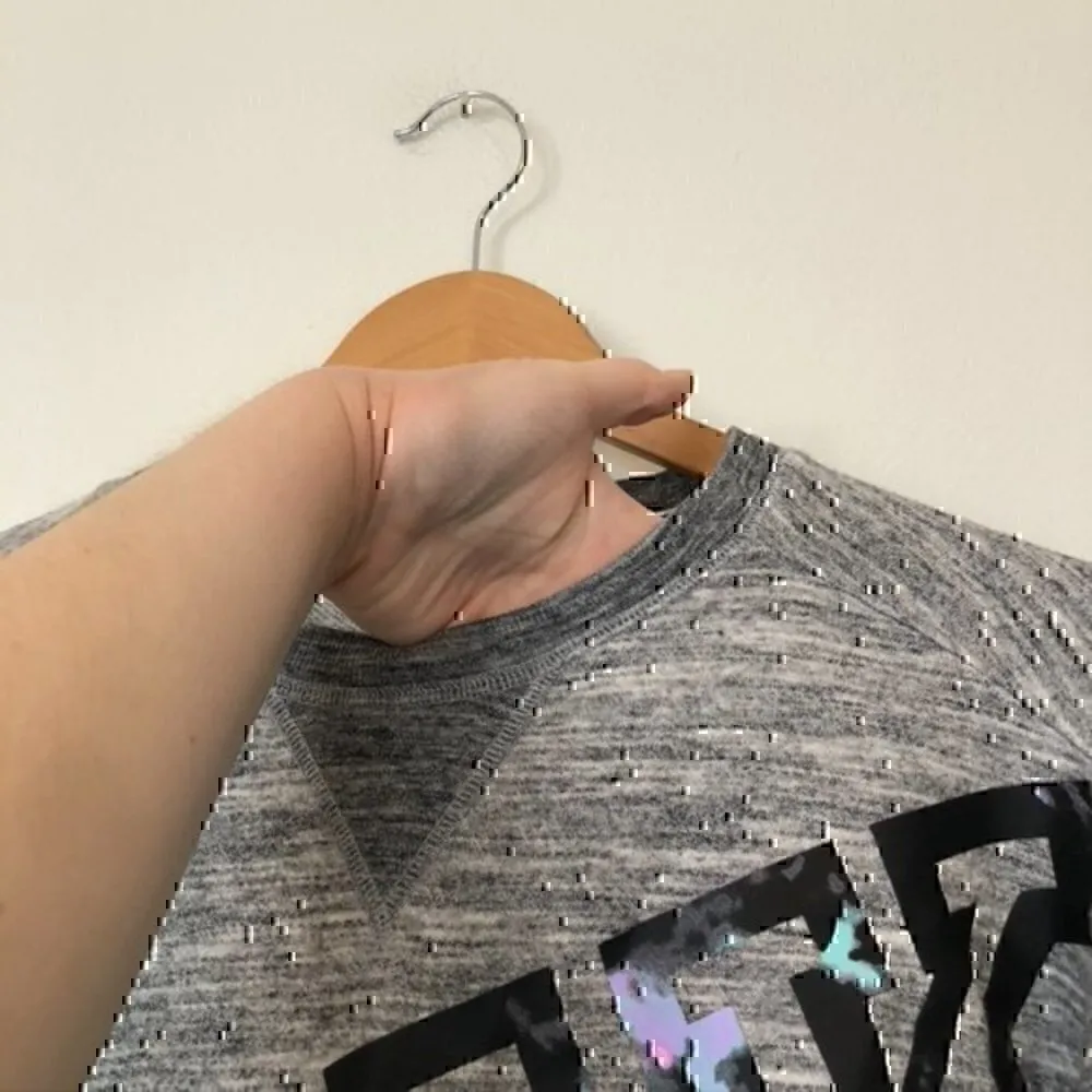 PINK VS VICTORIA'S SECRET Campus Crew Sweatshirt Gray Marled Paint Splatter XS - Image 8