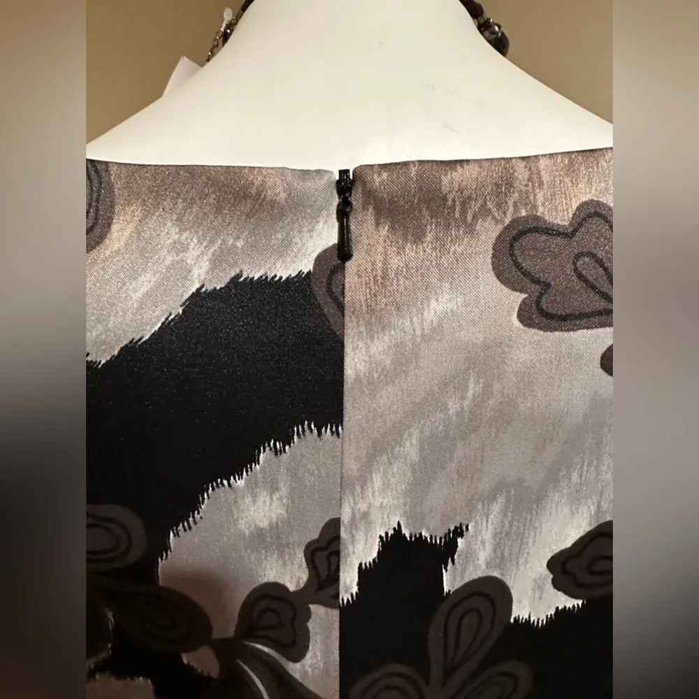 Dressbarn Collection Black,Brown,Gray Sleeveless Dress Boat Neck & pleat… - Image 7