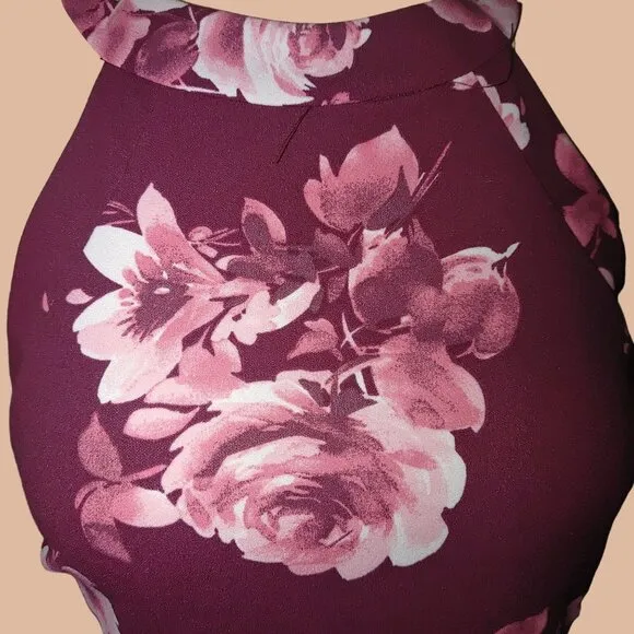 B Smart Pink Floral Dress Size 5  Zip Fit and Flare - Image 2