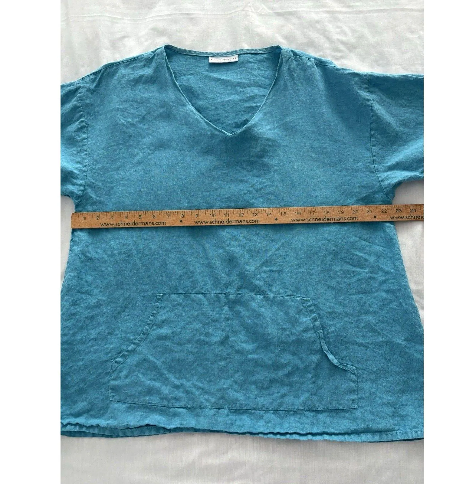 Bryn Walker 100% Linen Tunic Sz Small Blue Lagenlook Oversized Boxy Lightweight - Image 11