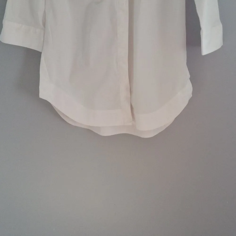 Dana Buchman White Lace Shoulder Button Down Shirt Size S - Image 3