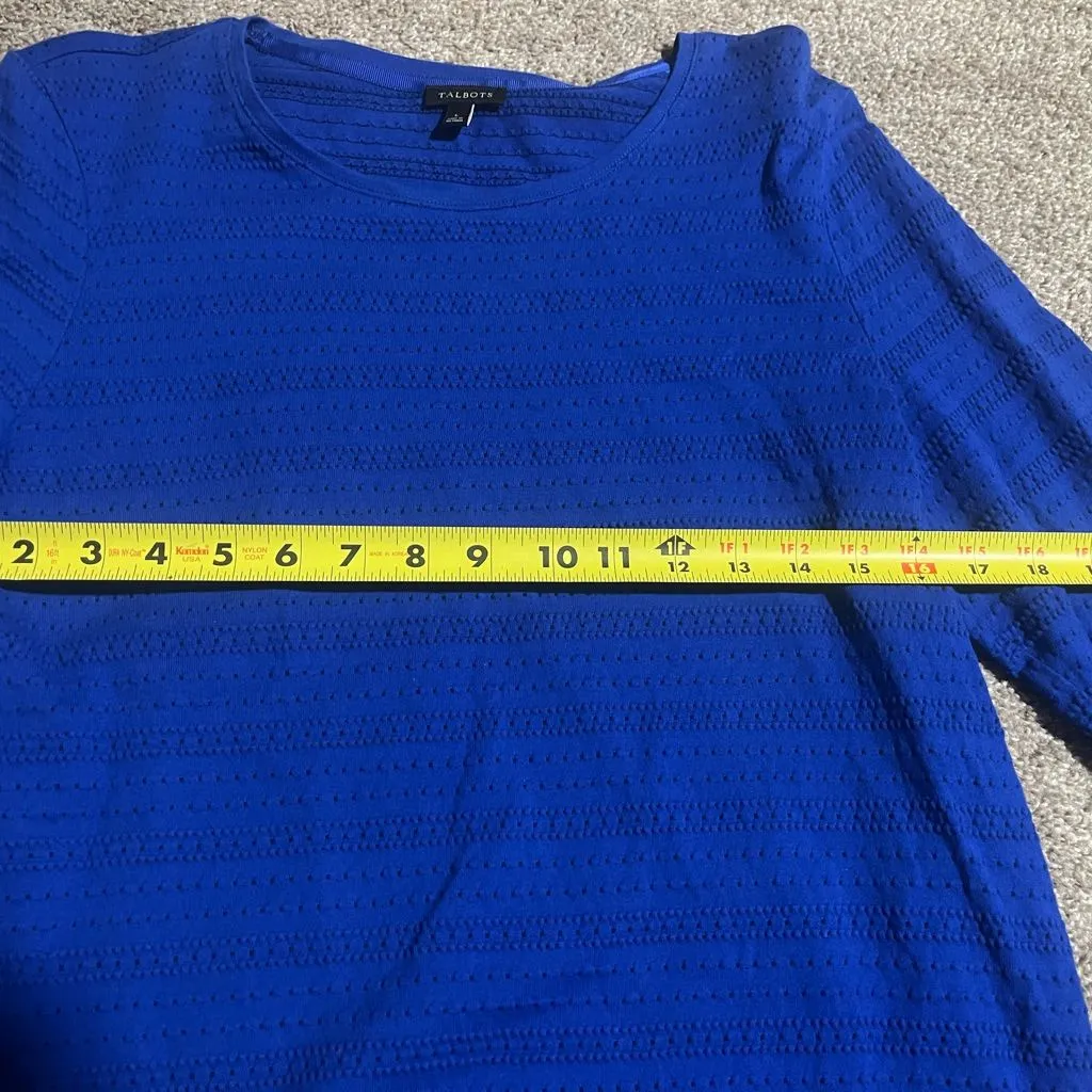 Talbots Royal Blue Textured Knit Top - Image 6