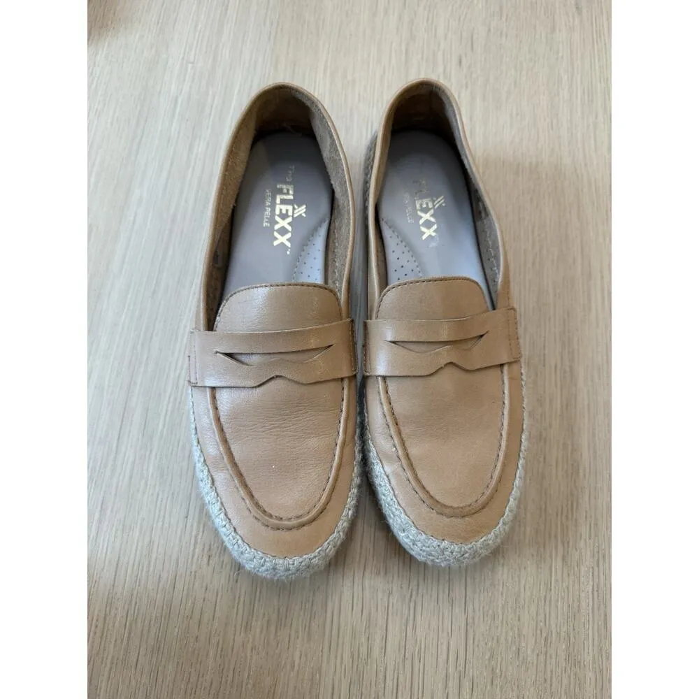 The Flexx Women’s Bill Lion Softy 100% Leather Beige Women Loafers Size Us 9 Tan - Image 3