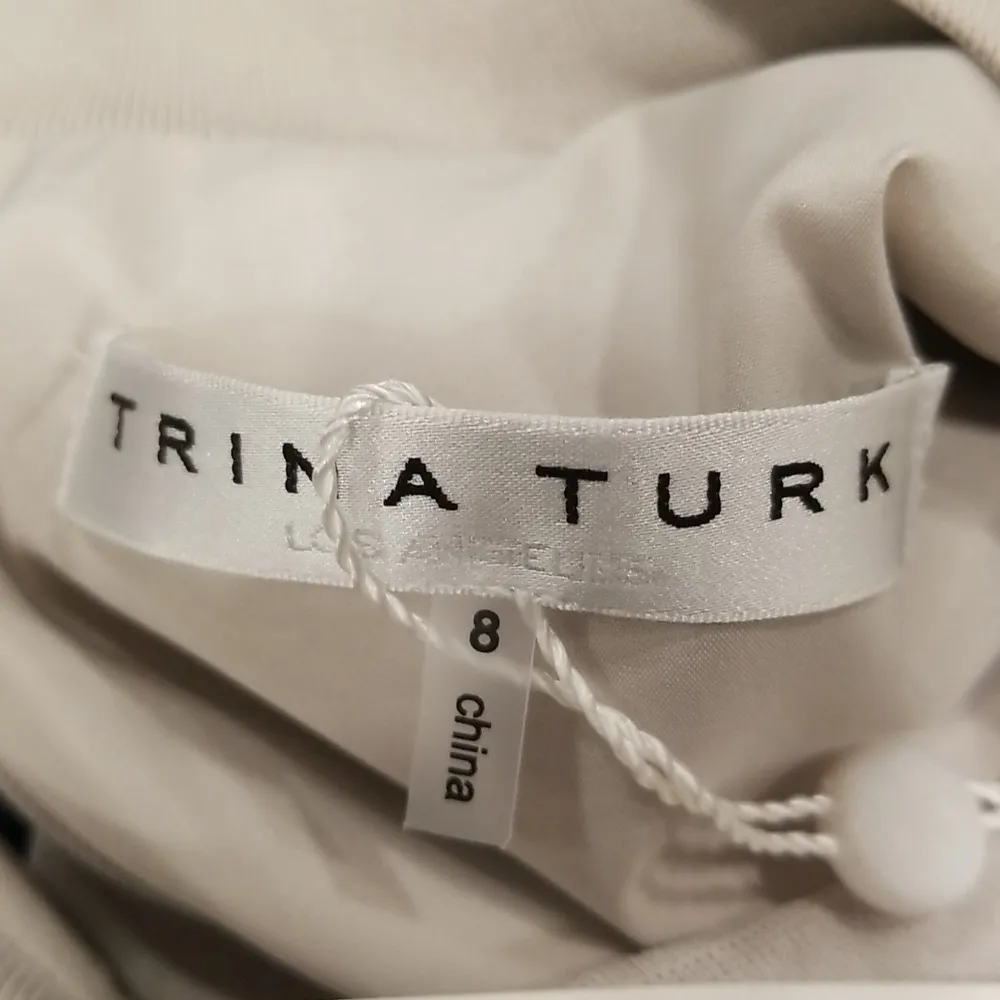 💕TRINA TURK💕 Wrigley Dress ~ Vegan Leather Oyster White 8 NWT - Image 10
