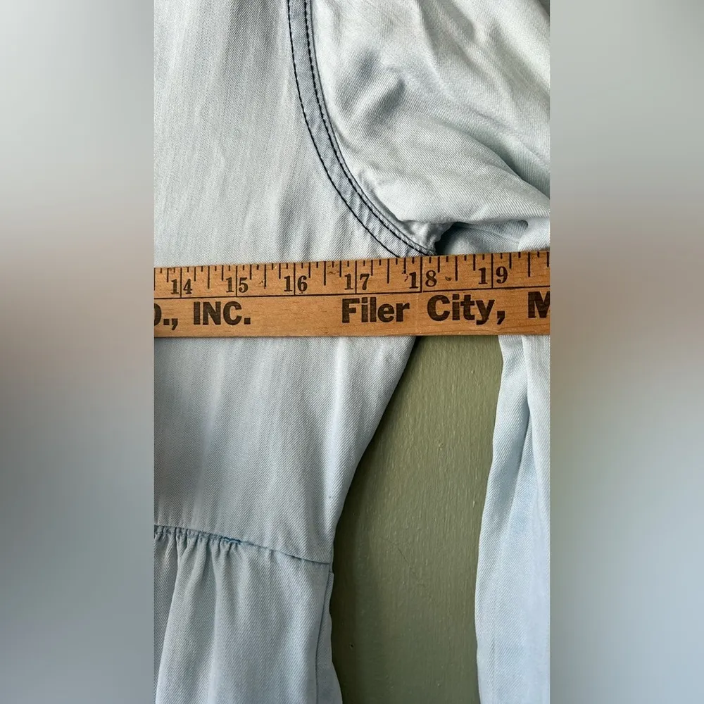 Matilda Jane Heart to Heart Walk the Line Women’s Chambray Tiered Dress Size XS - Image 6