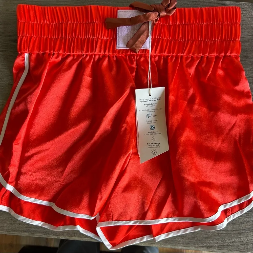 We Are HAH HAHT Blood Orange Women's Satin Boxer Shorts Size S - Image 5