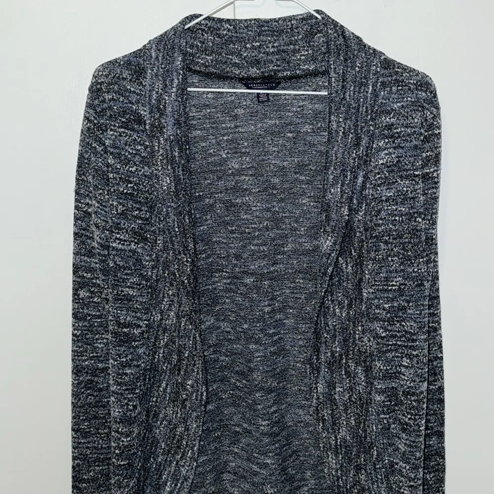 Aeropostale Open Front Cardigan Long Line Sweater Heather Blue Women’s Small S - Image 3