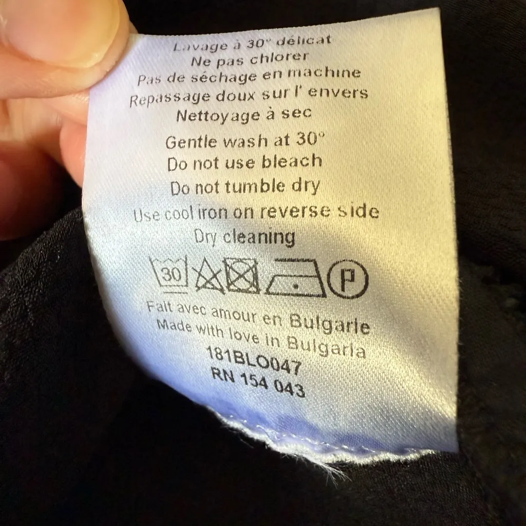 Sézane Amanda Black Blouse Short Sleeve Size 36 (US 4) - Image 9