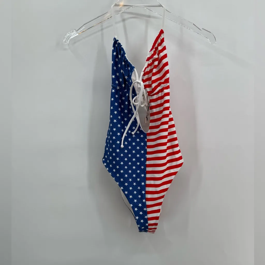 Stars & Stripes One Piece‎ in American Flag size small NWT - Image 2