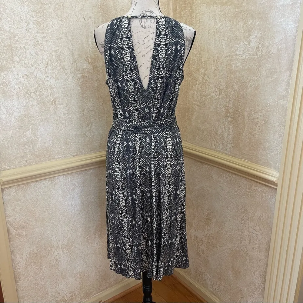 Marc by Marc Jacobs Grey Black Reptile Animal Print Midi Halter neck Dress Sz S - Image 6