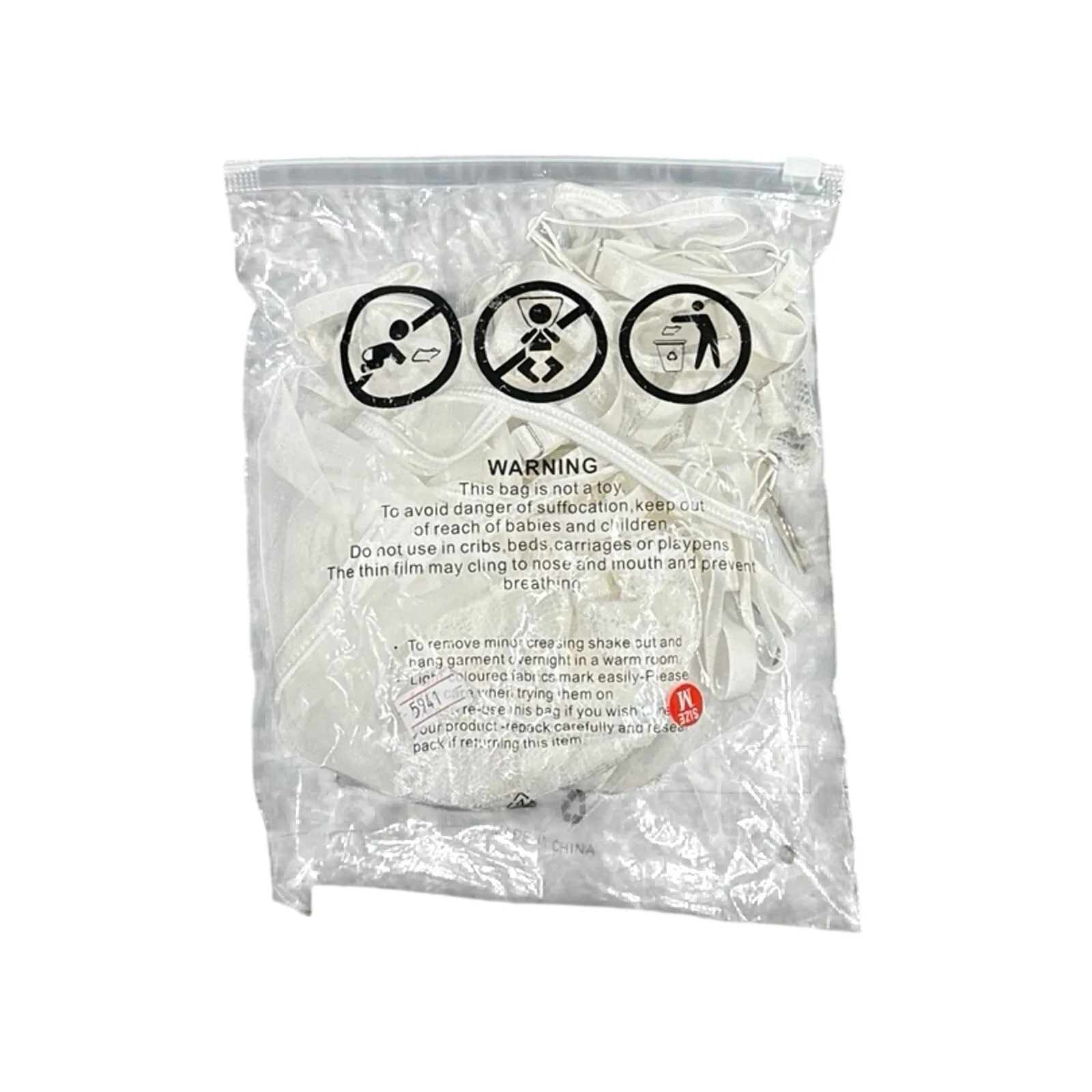 2 Piece Lingerie Bustier and Thong Set in White, Size M White Size M - Image 3