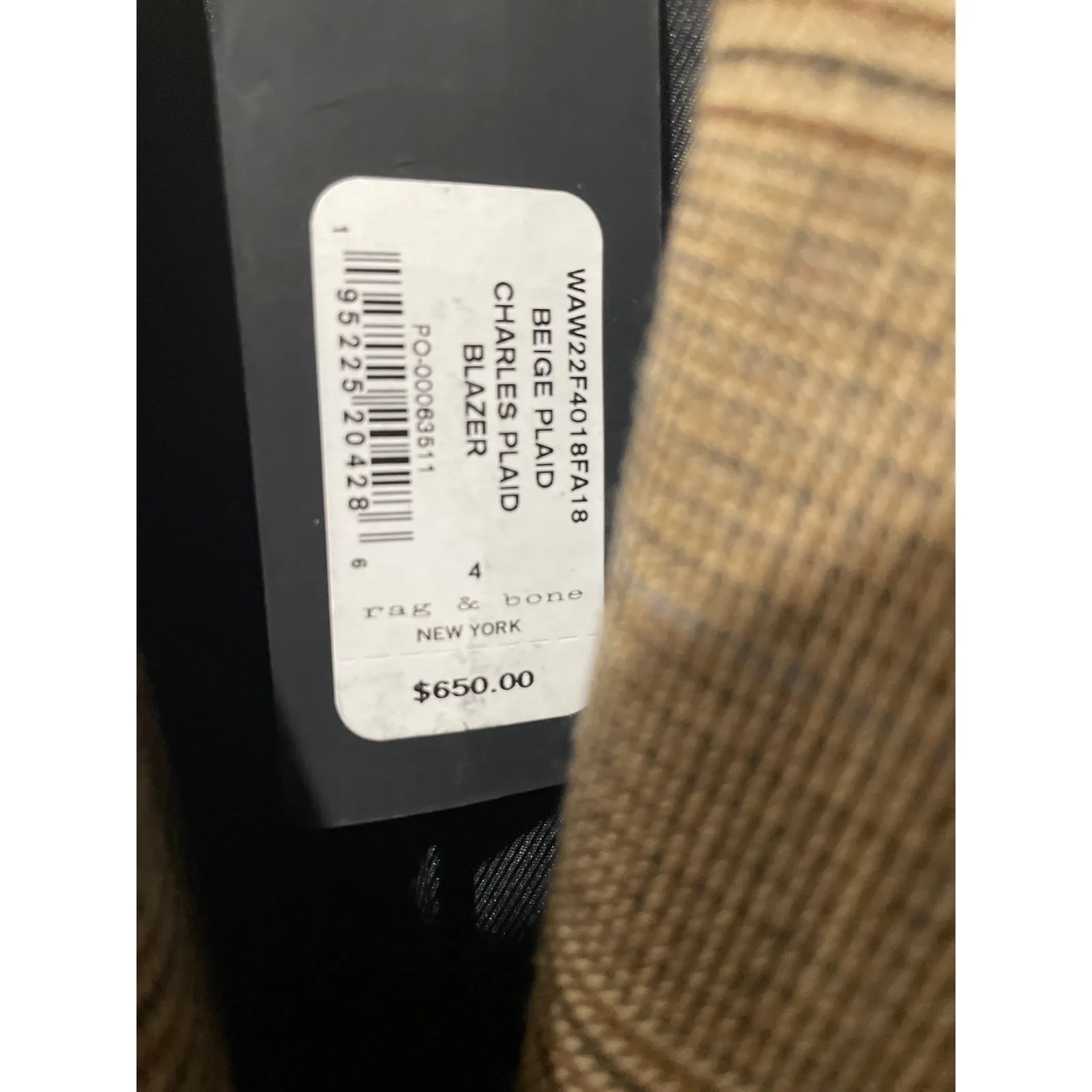 Rag & Bone Marisa Prince of Wales Checked Wool Blend Tweed Blazer‎ Size 4 - Image 8