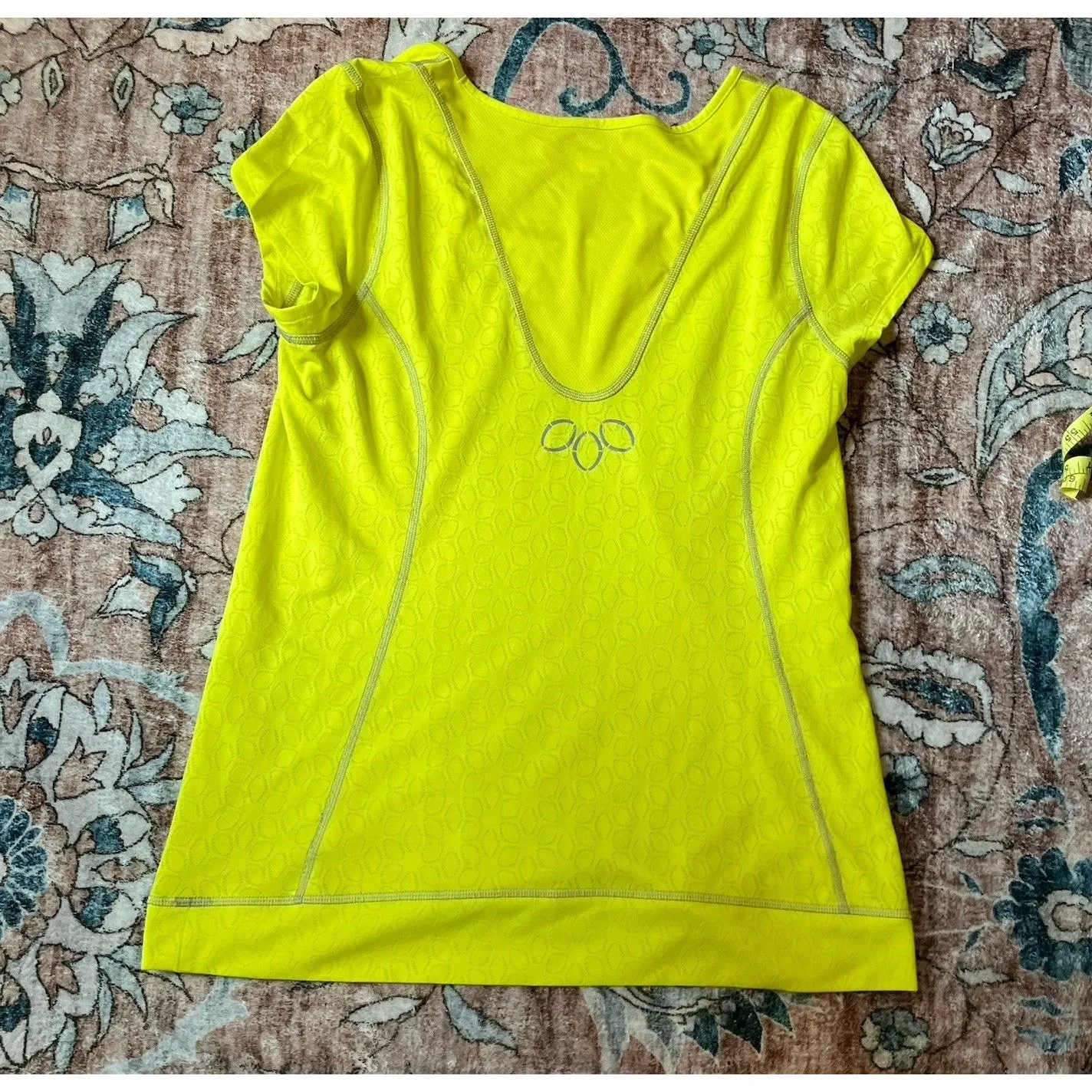 REI Shirt Womens Large Short Sleeve Lightweight Neon Yellow Stretch - Image 12