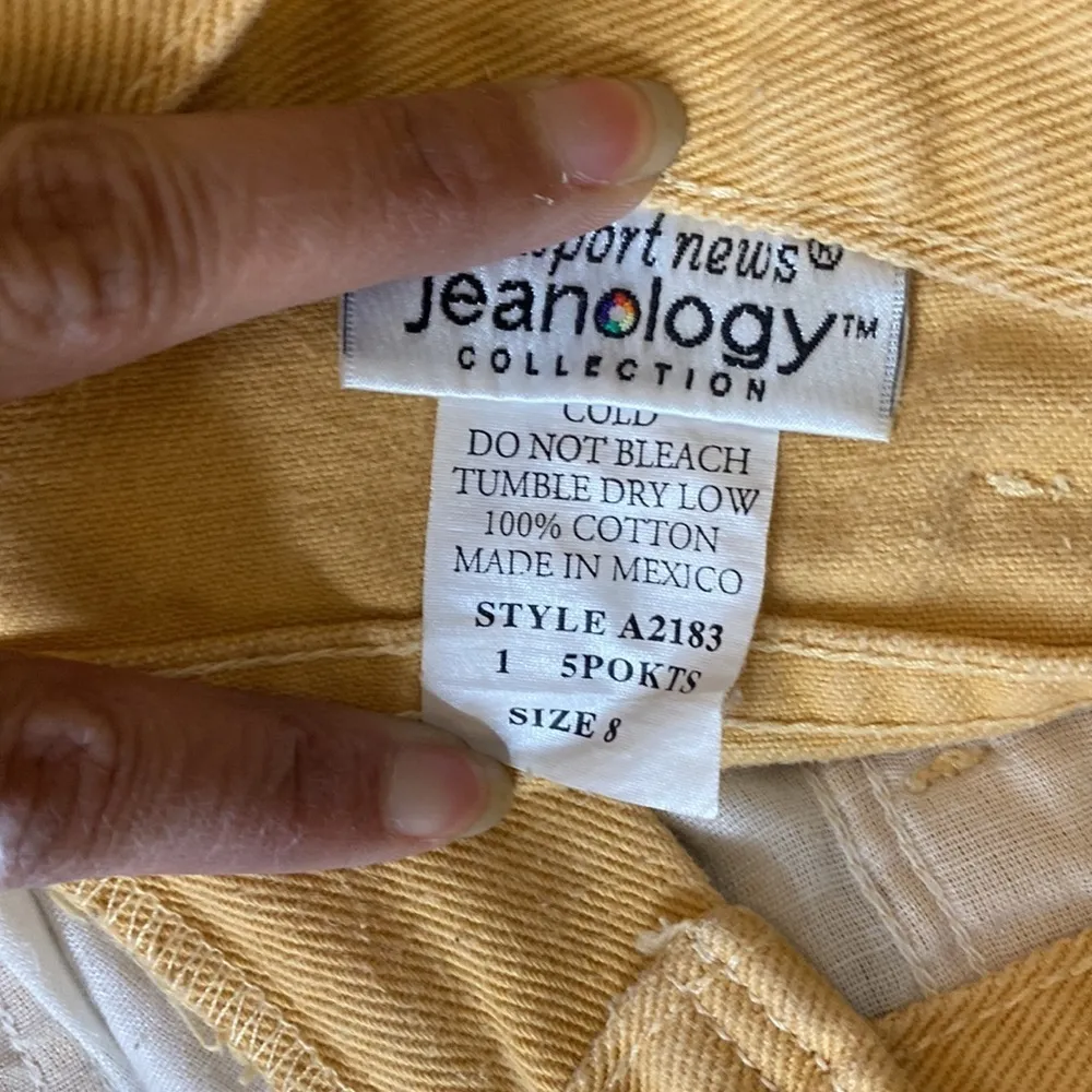 Newport News Jeanology mustard high waisted short shorts 90s - Image 5