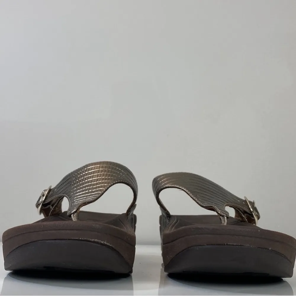 The Skinny Leather Metallic Bronze Sandal - Image 8