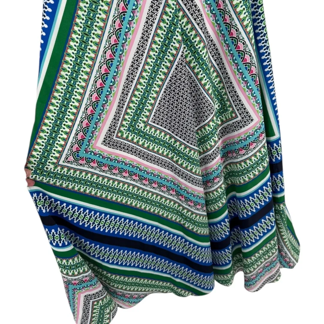 NWT Eliza J Scarf Print Chiffon Maxi Dress Size 2 Vacation Feminine Colorful - Image 12