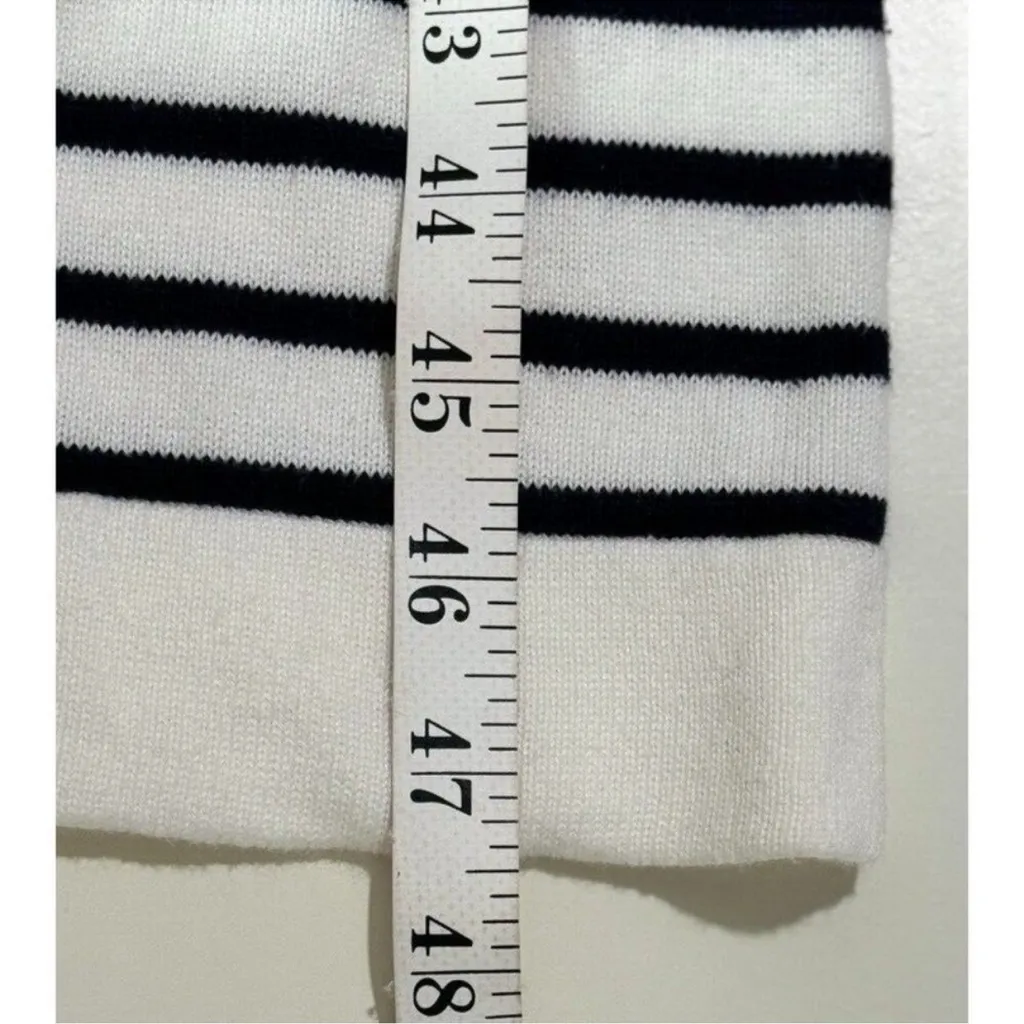 Cabi Cardigan Victory Duster Blue White Stripes Long Sweater Size medium - Image 13