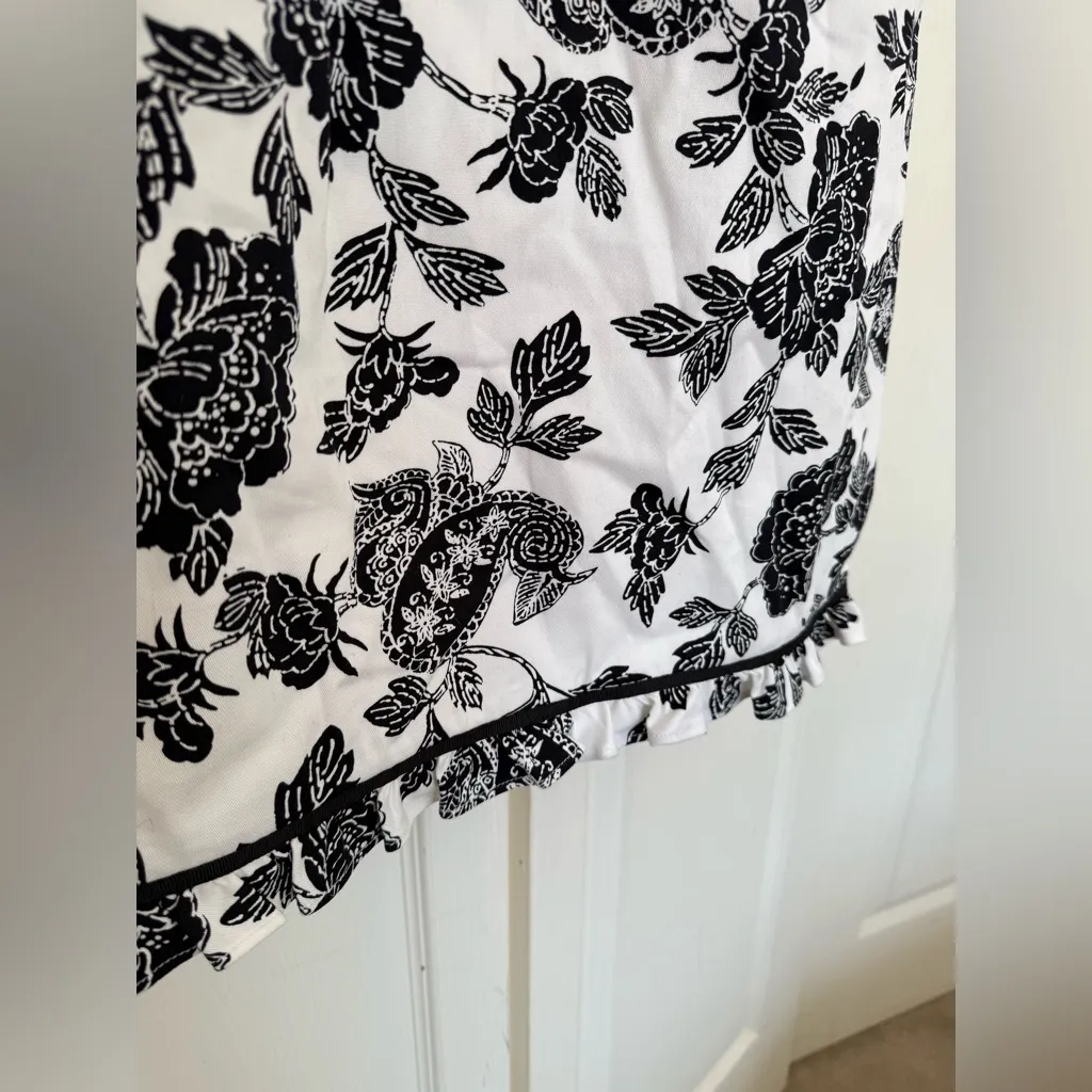 NWT Vintage 90's Talbots White & Navy Paisley Spaghetti Strap Mini Dress 8P - Image 4