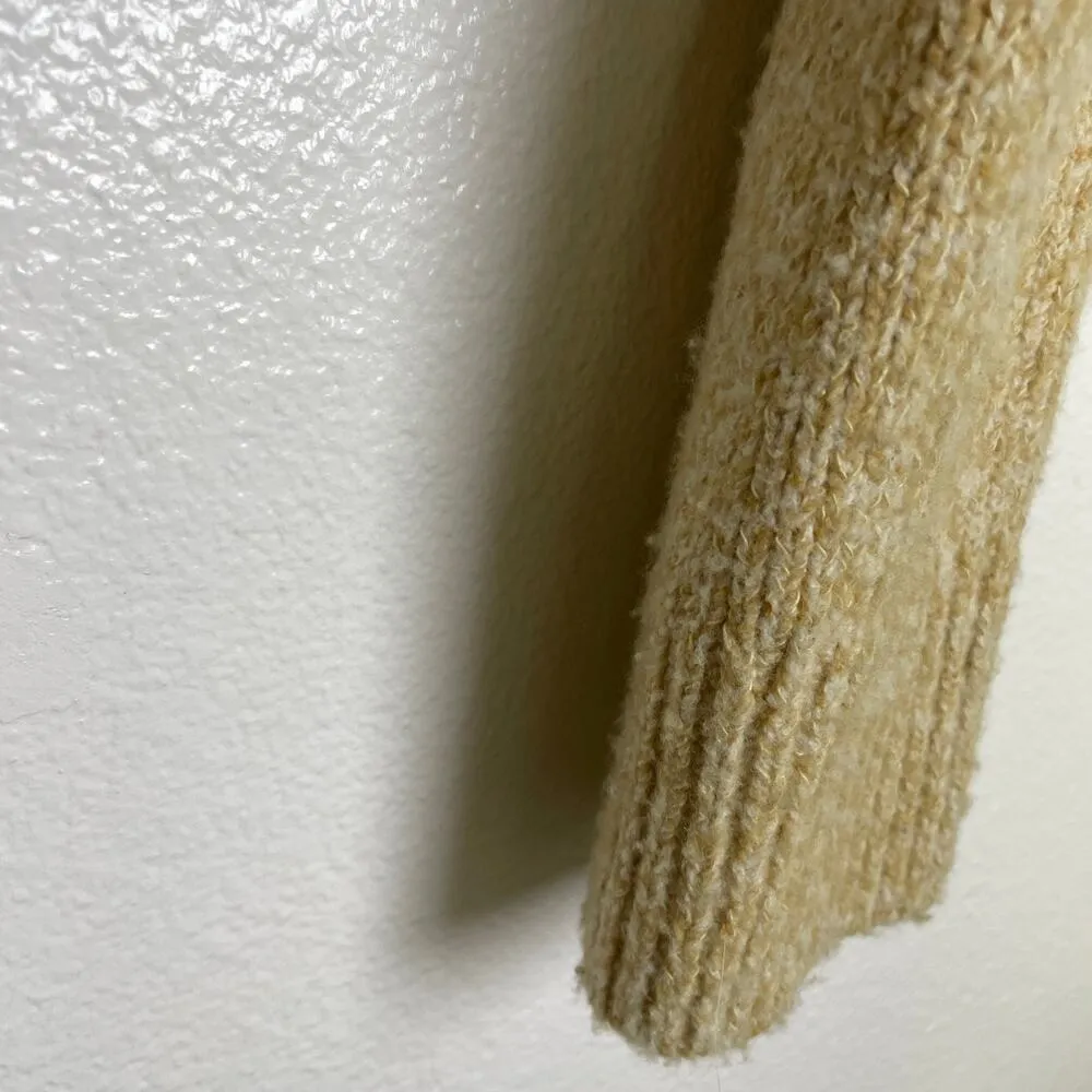 Vince Boucle Sweater Womens Size Small Yellow Boucle Silk Merino Wool Pullover - Image 9