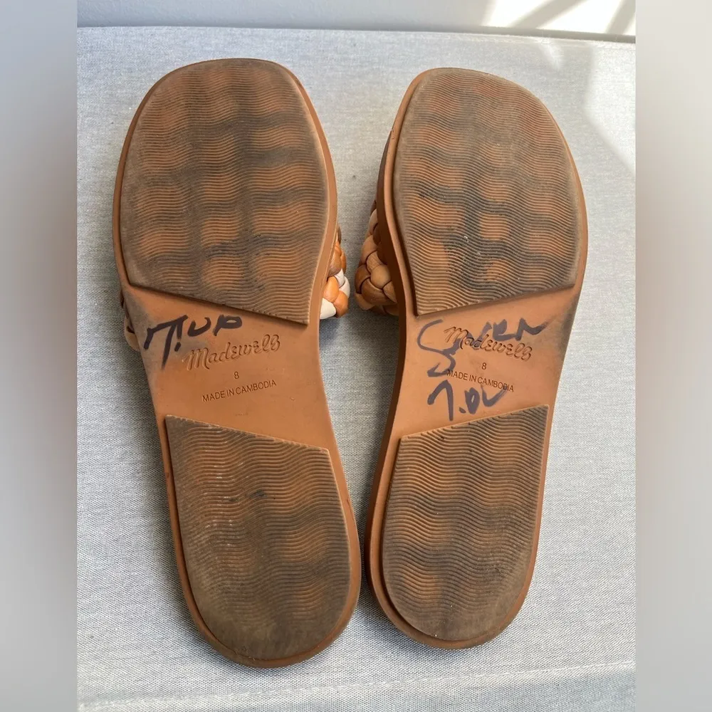 Madewell The Suzi Slide Sandal in Multi Woven Leather sz 8 - Image 5