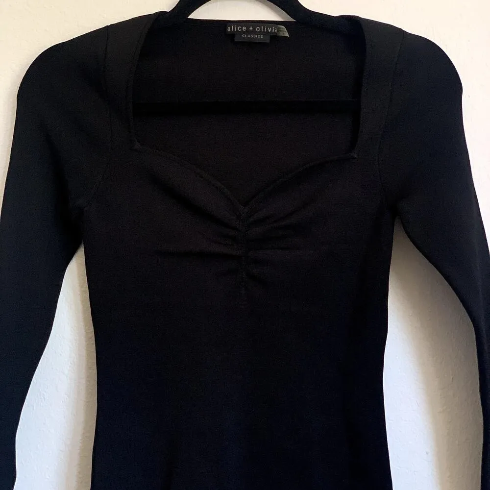 NEW Alice + Olivia Classics Sweetheart Neckline Dress in Black - Image 3